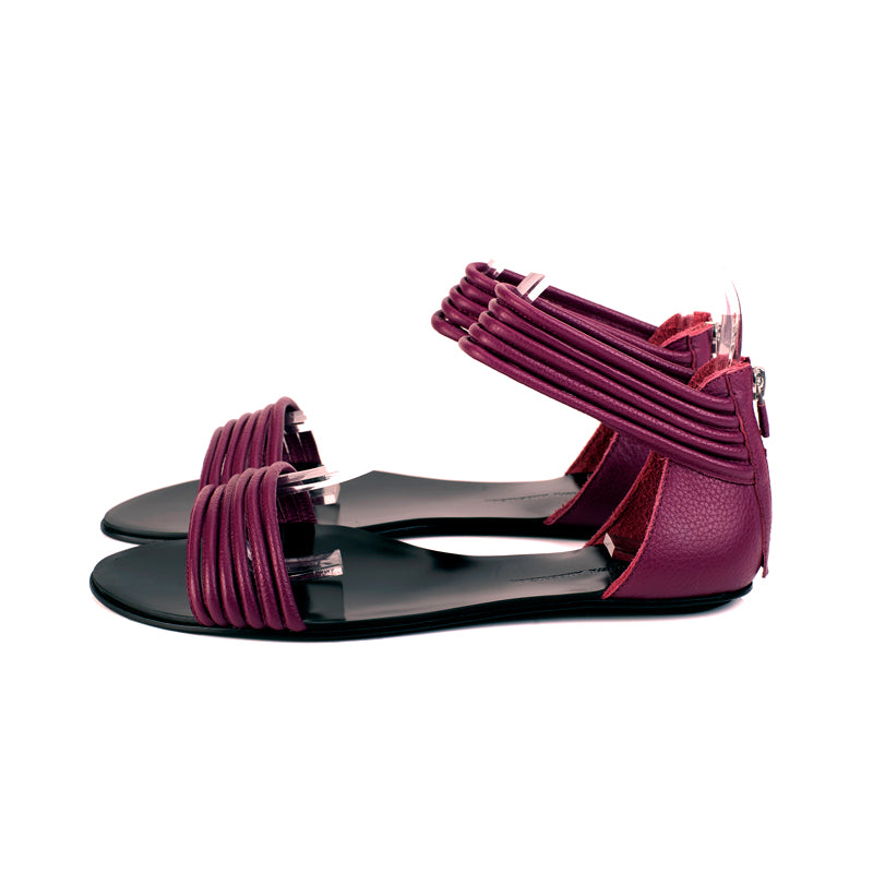 7500 leather sandals; plum