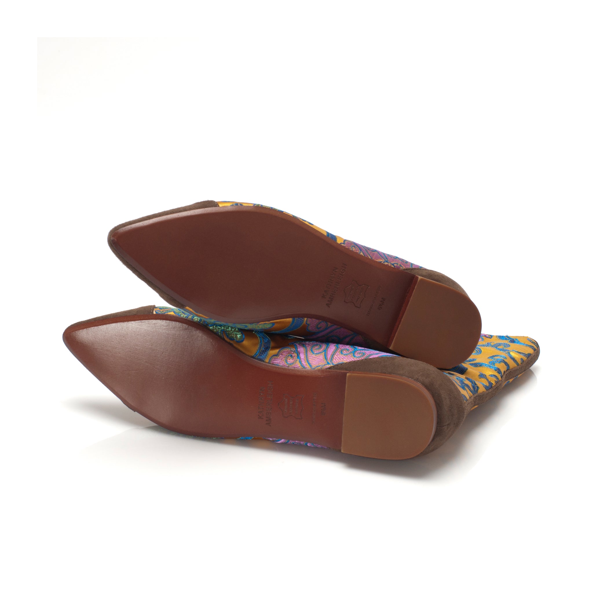 J558 jacquard and suede boots; orange
