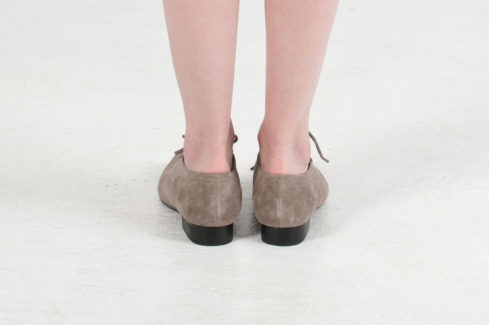 K559 suede loafers; nude grey