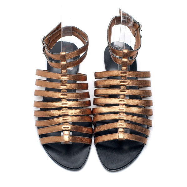 J103 leather sandals; copper