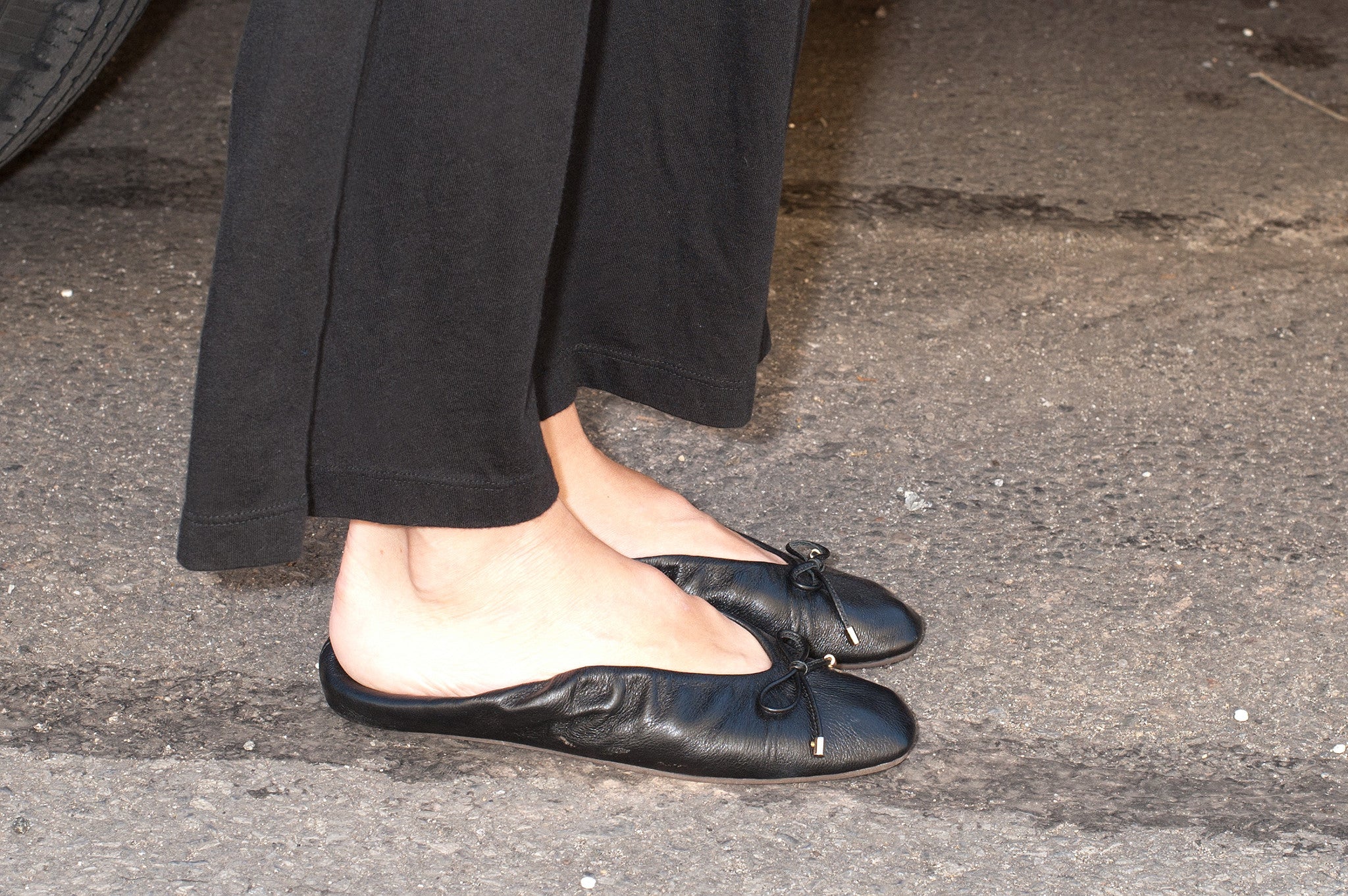 K329 leather loafers; black