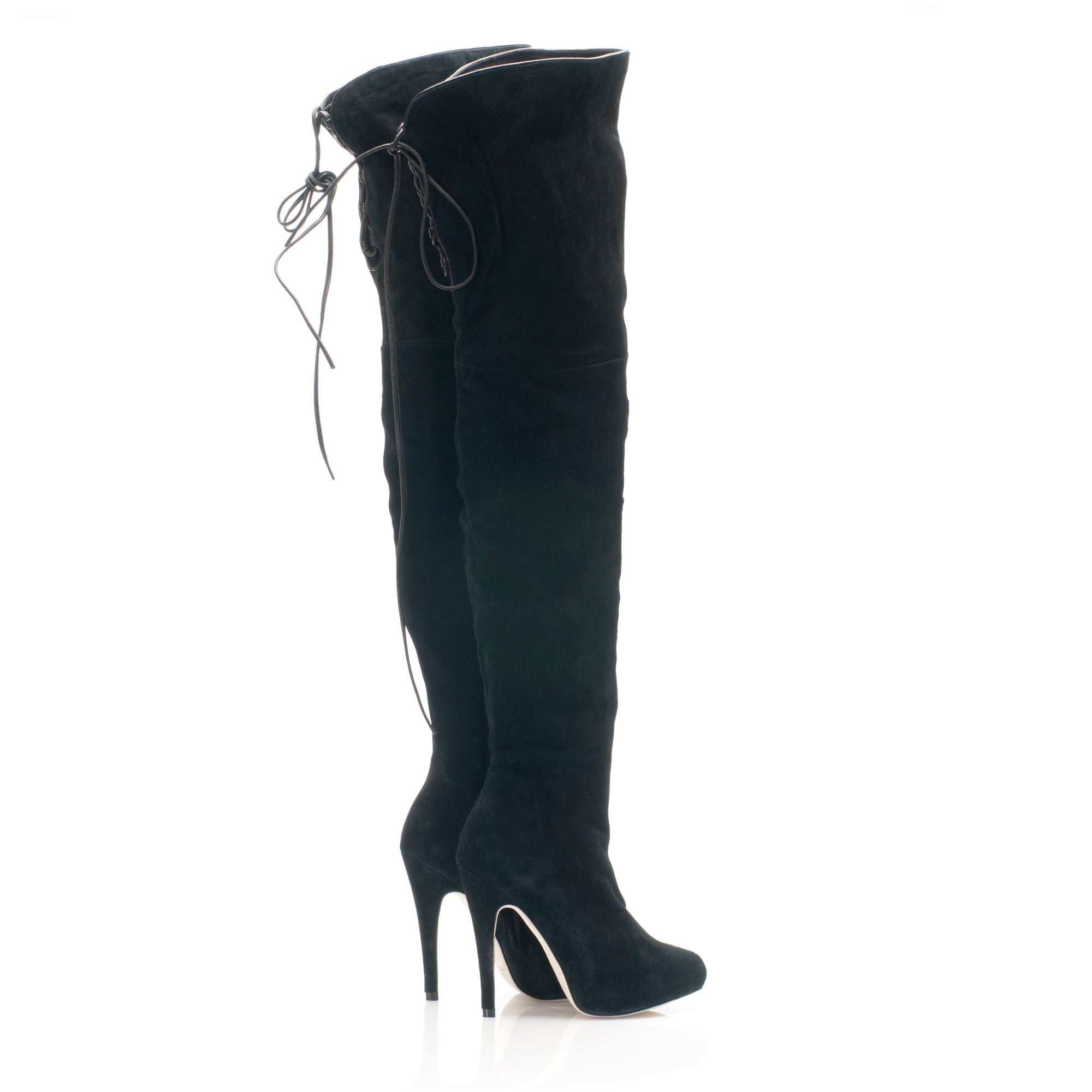 7124 suede boots; black