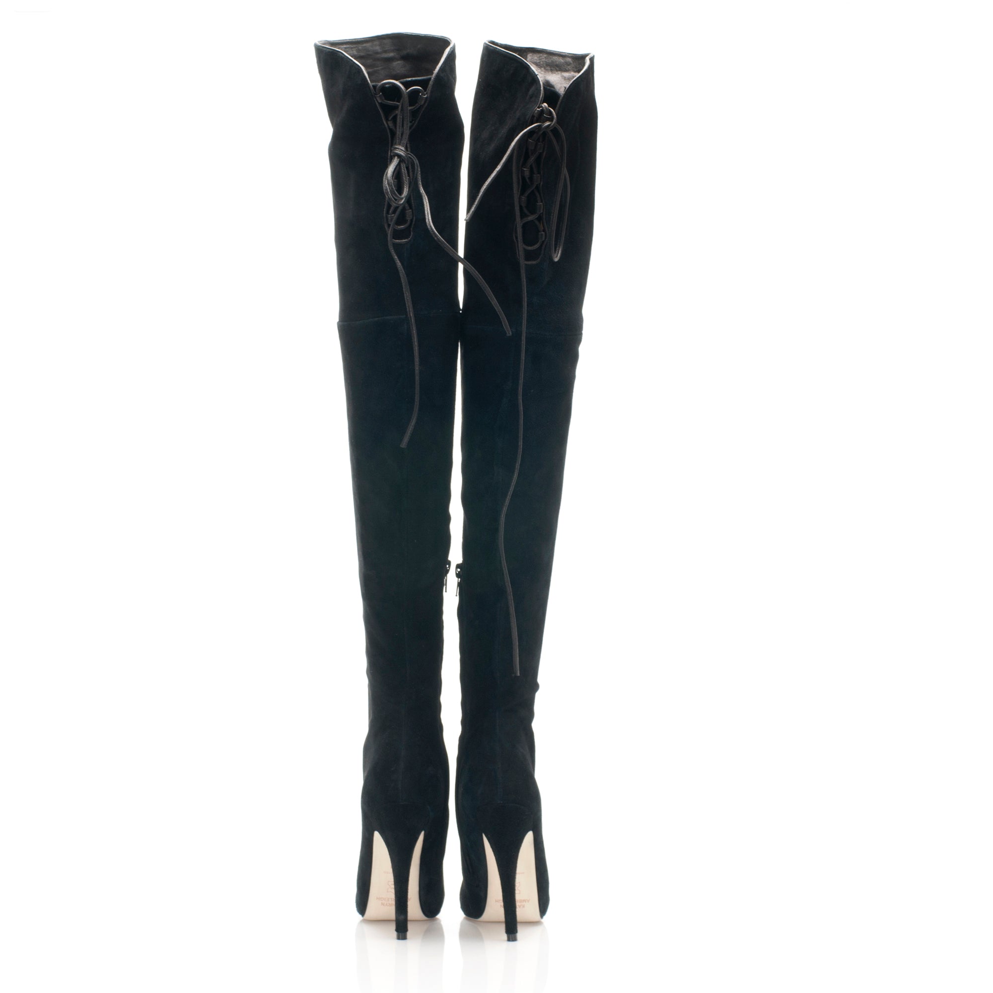 7124 suede boots; black