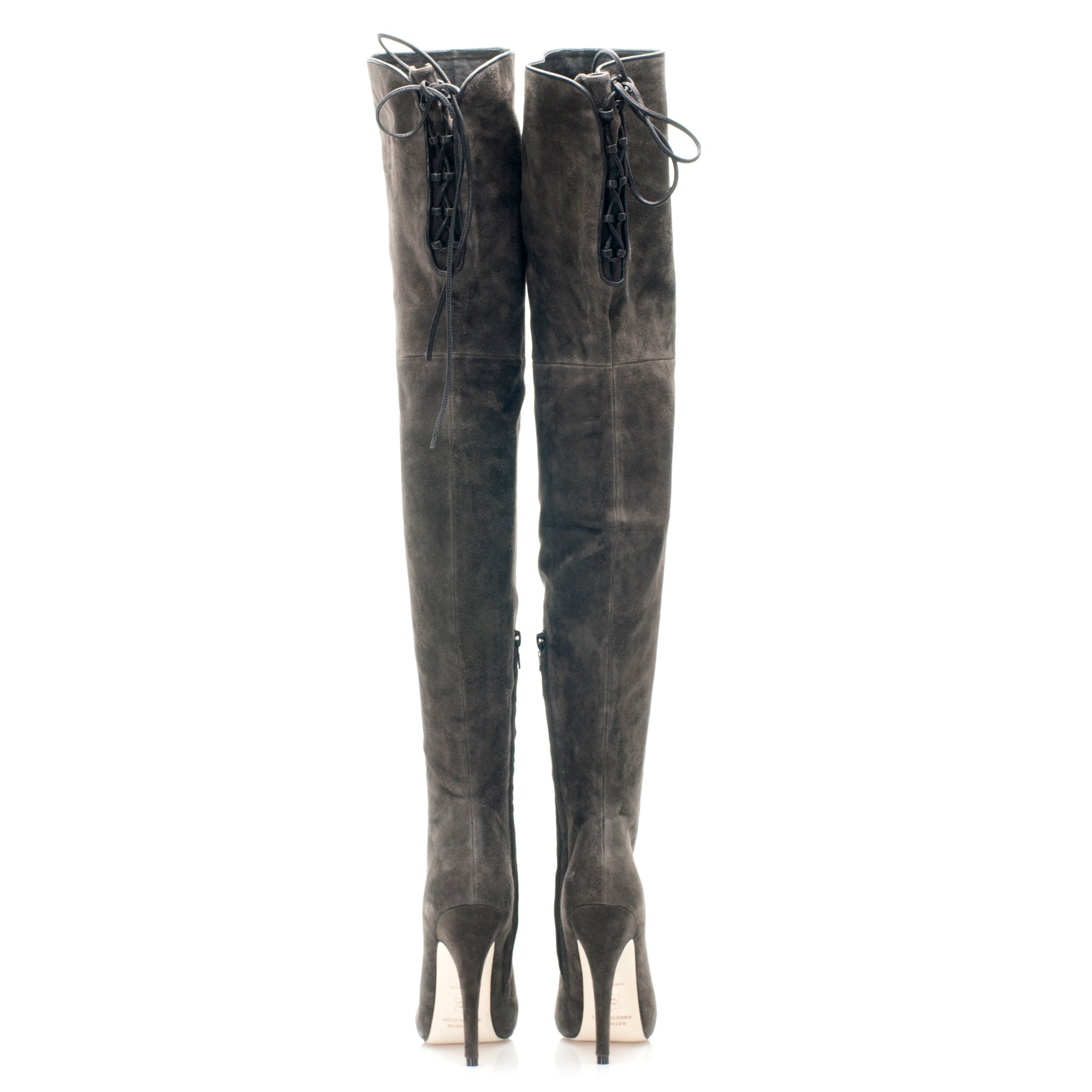 7124 suede boots; grey