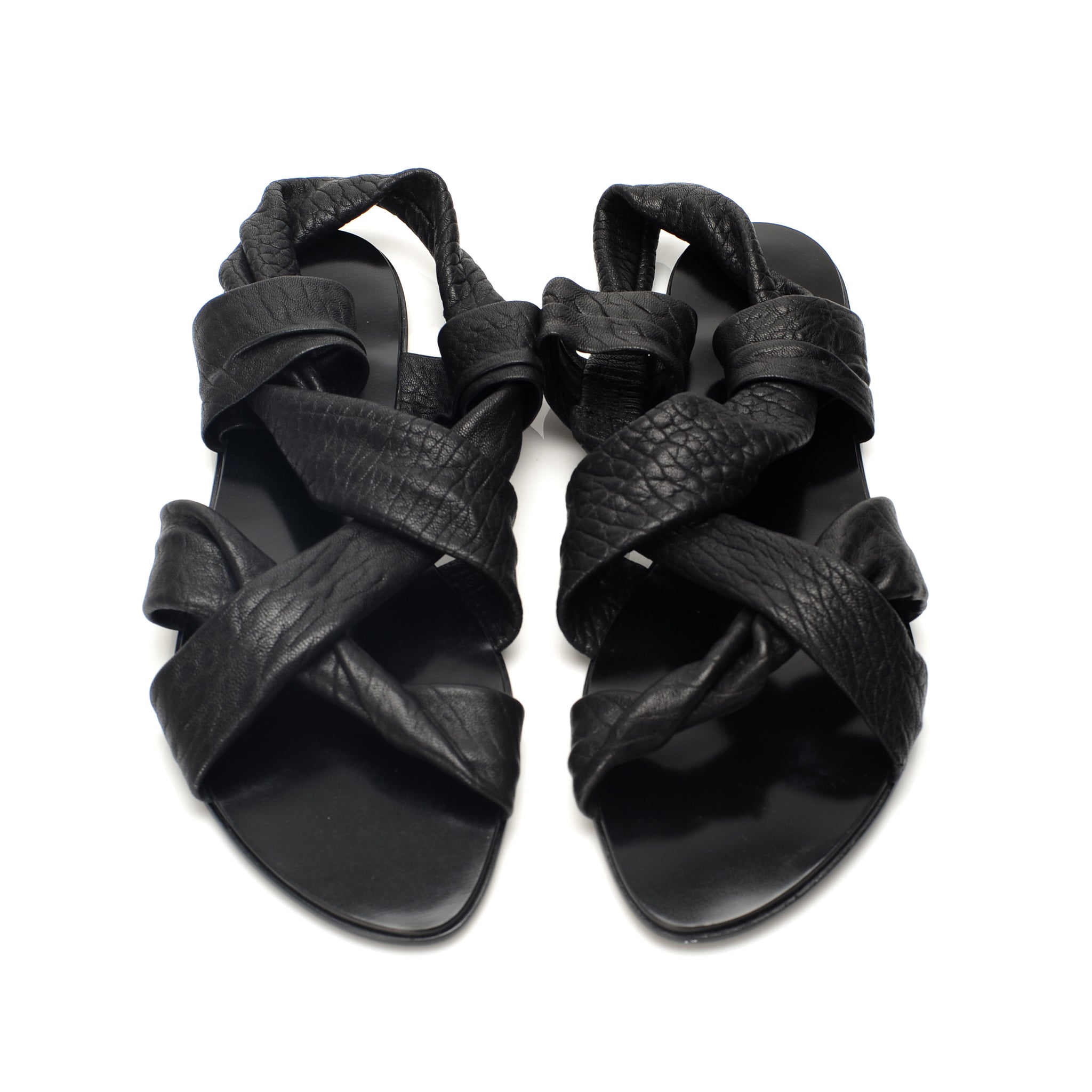 7903 leather slides; black