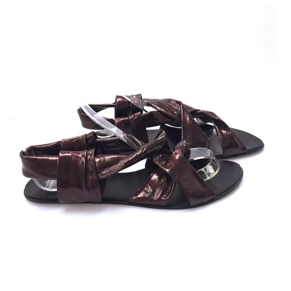 7903 leather slides; plum gloss