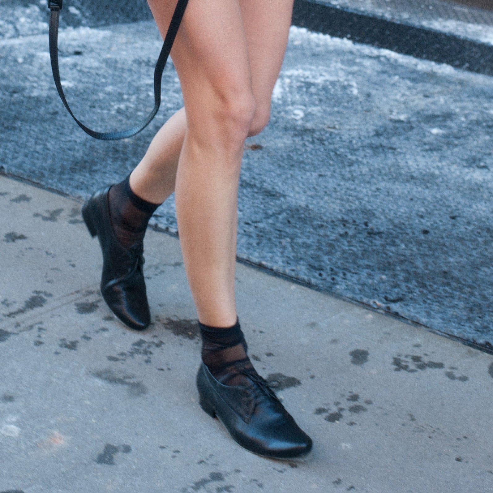 J545 leather loafers; black