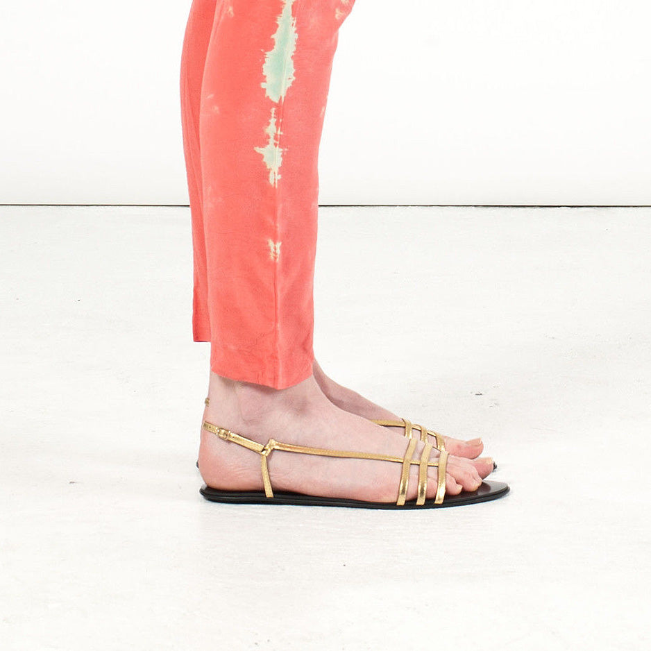 3015 leather sandals; gold