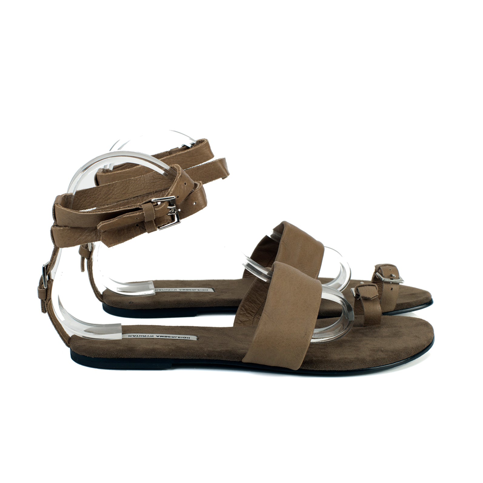 3013 leather sandals; khaki