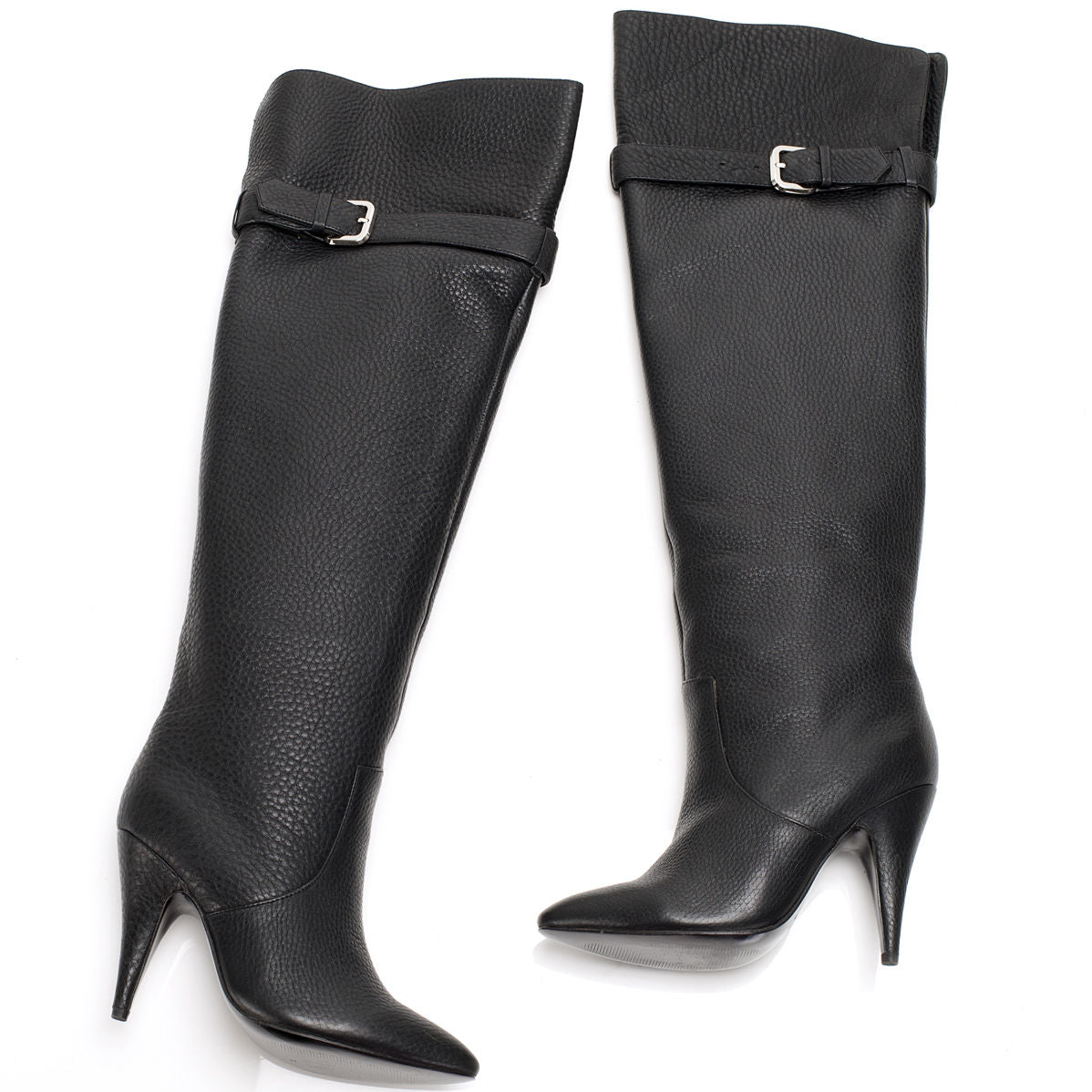 1201 leather boots; black