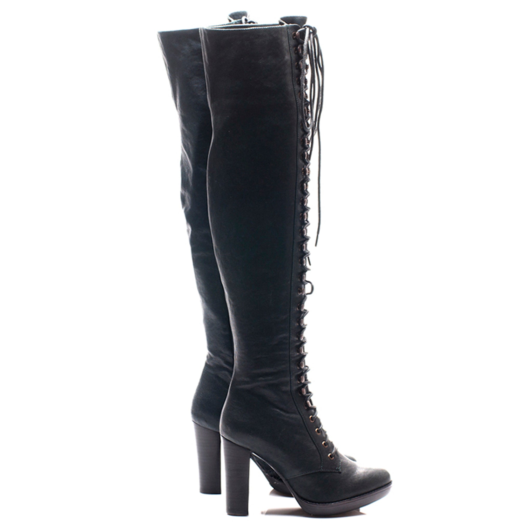 8000 leather boots; black