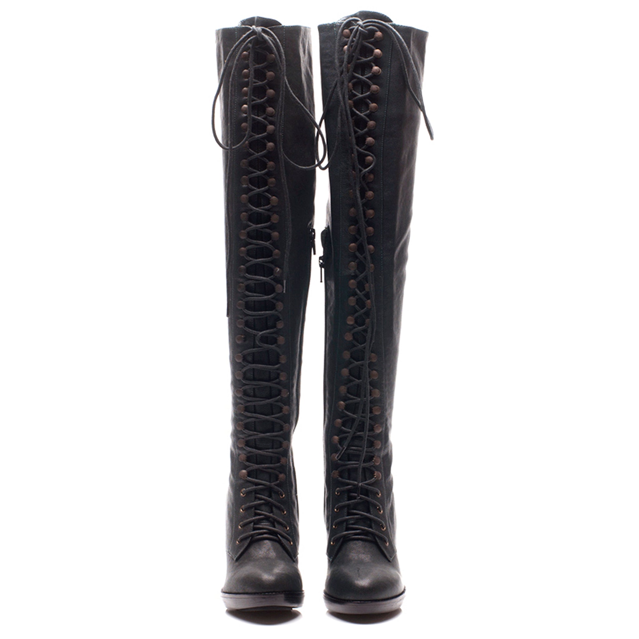 8000 leather boots; black