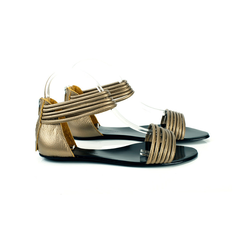 7500 leather sandals; bronze