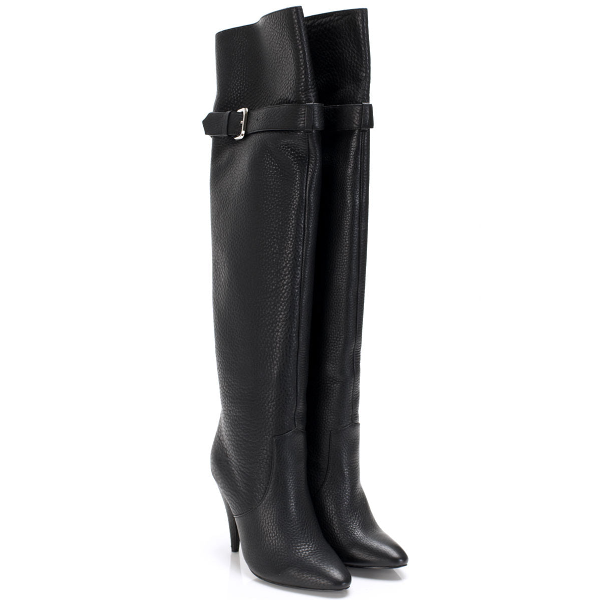 1201 leather boots; black