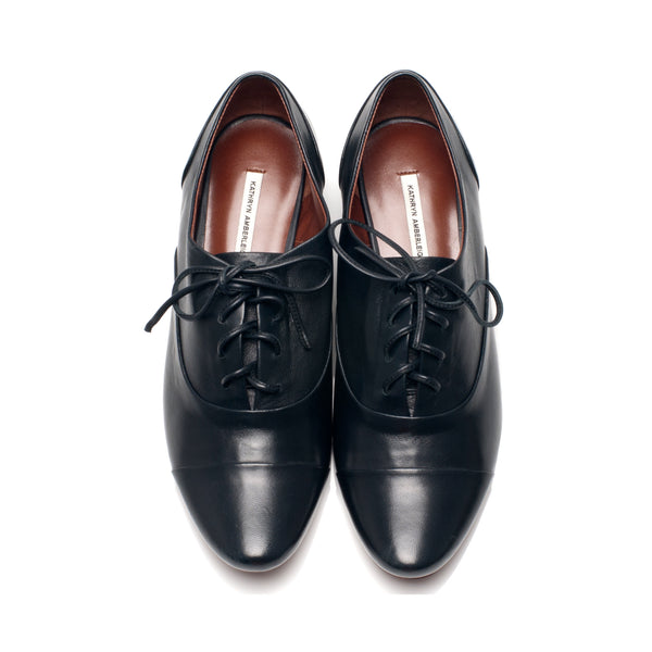 J544 leather loafers; navy