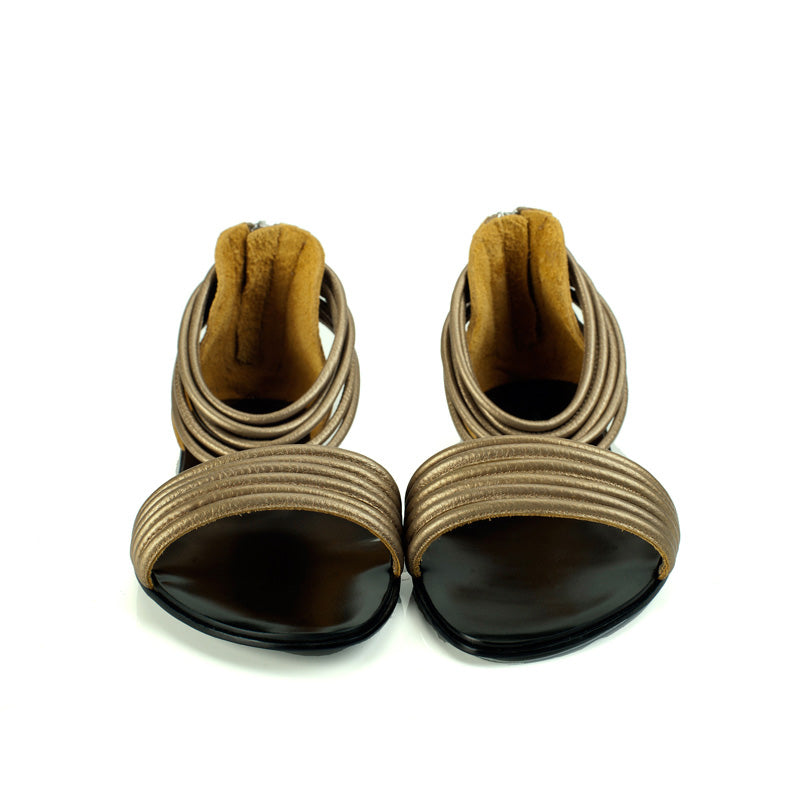 7500 leather sandals; bronze