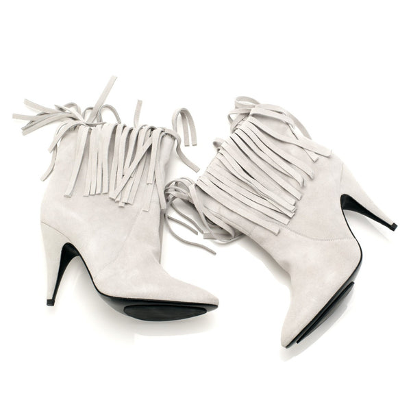 K309 suede boots; white