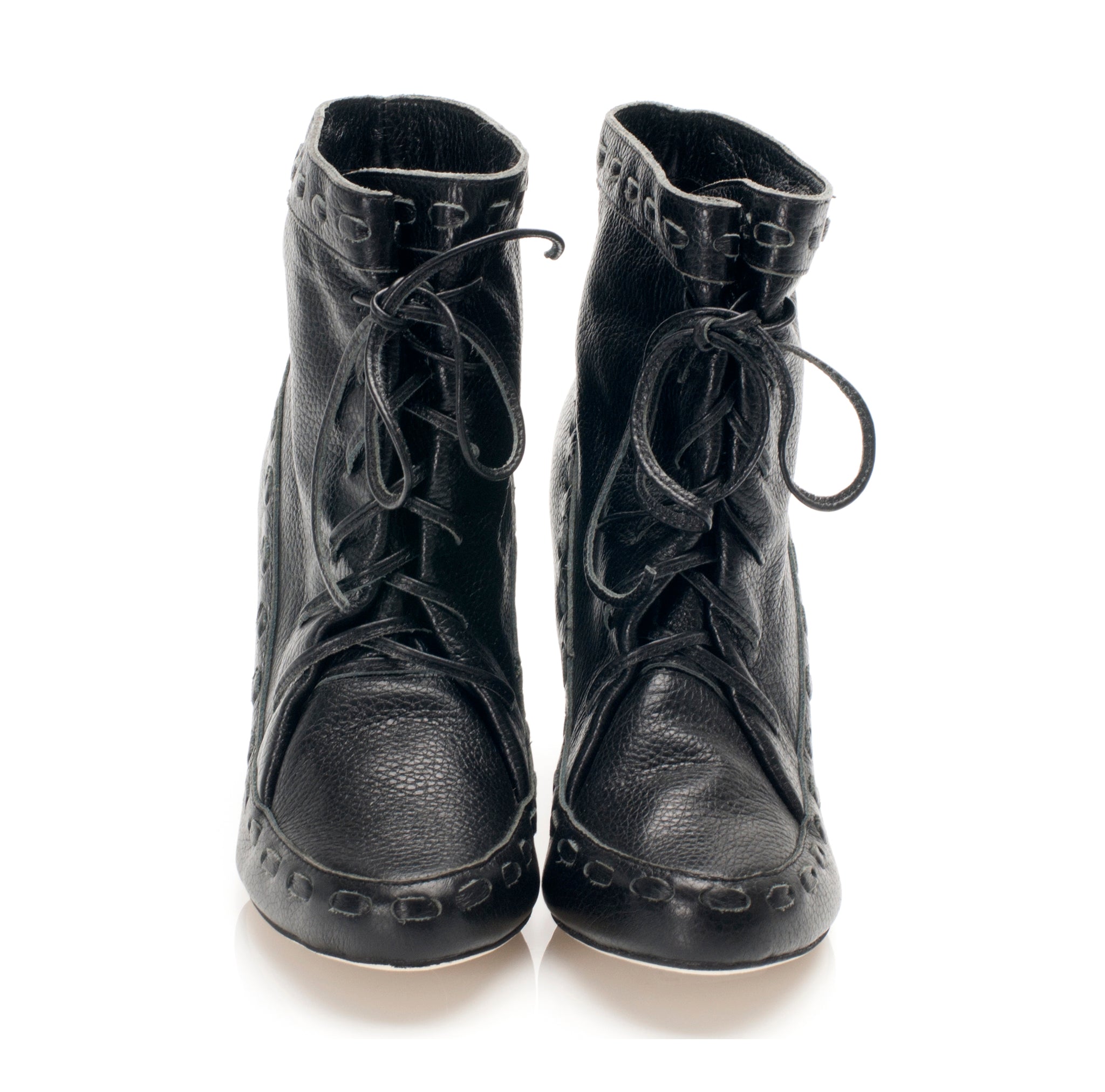 J506 leather boots; raven black