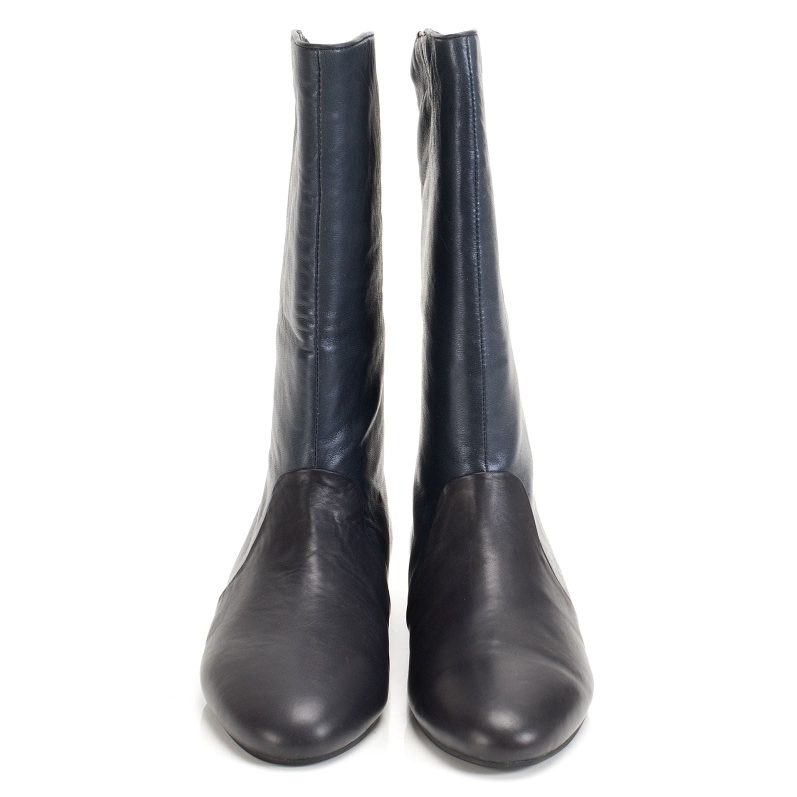J556 leather boots; black and midnight