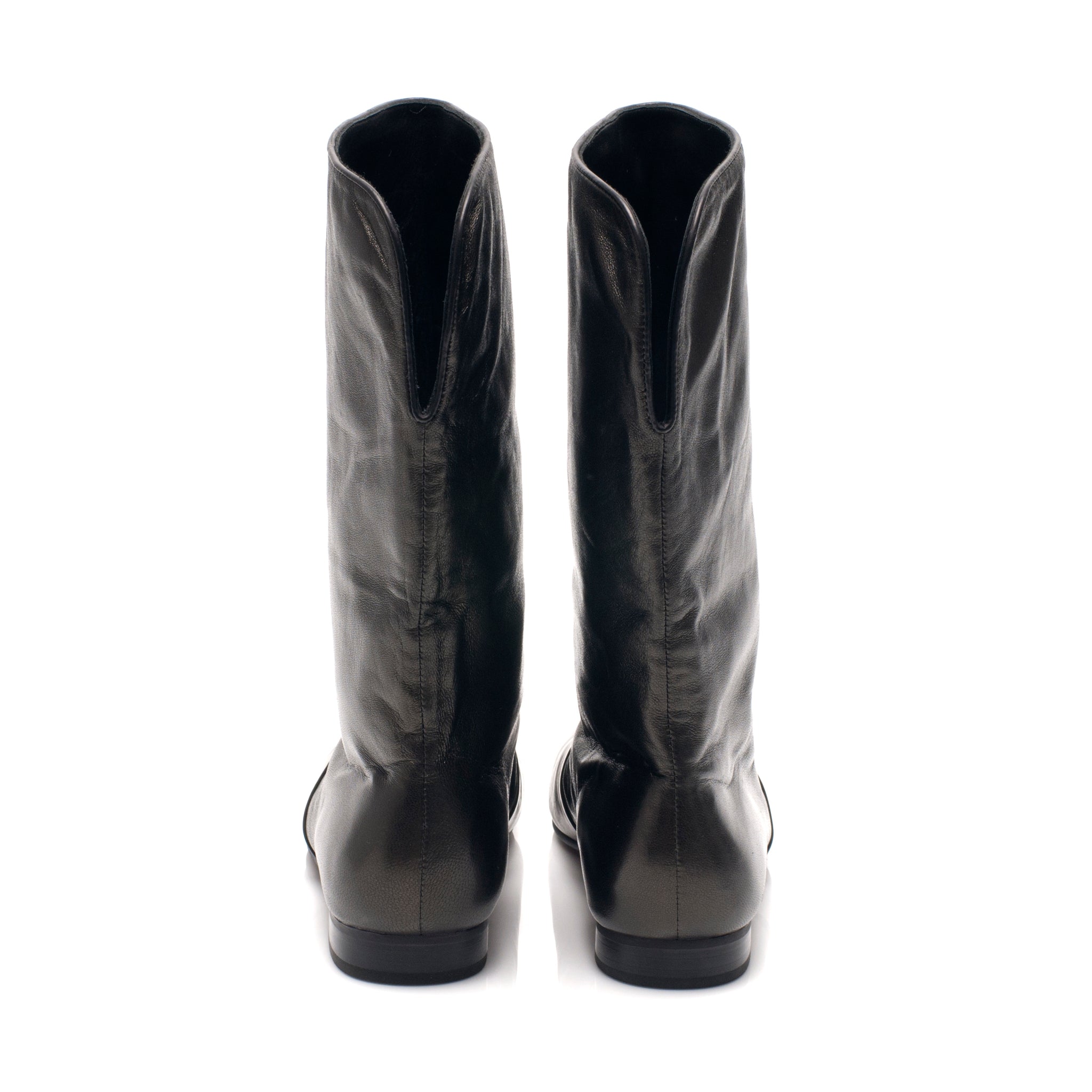 J556 leather boots; black and olive