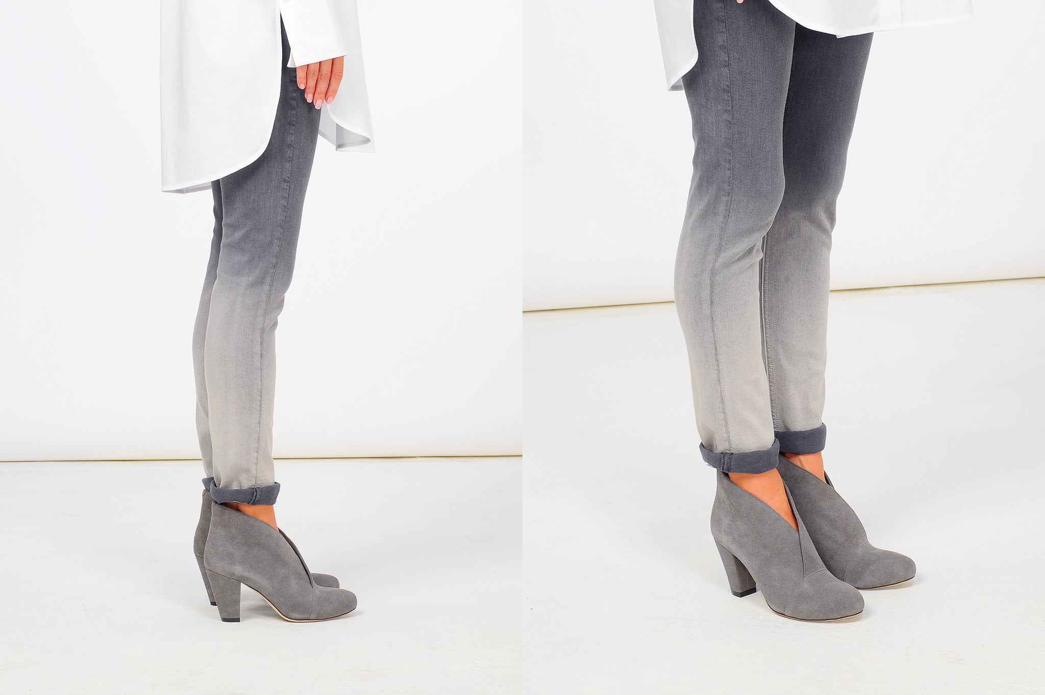 J571 suede booties ; grey