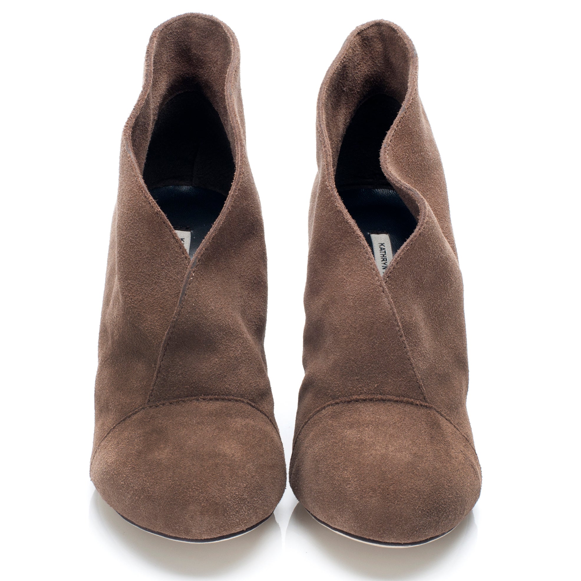 J571 suede booties ; latte