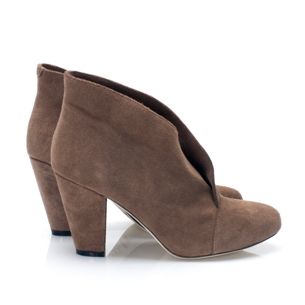 J571 suede booties ; latte