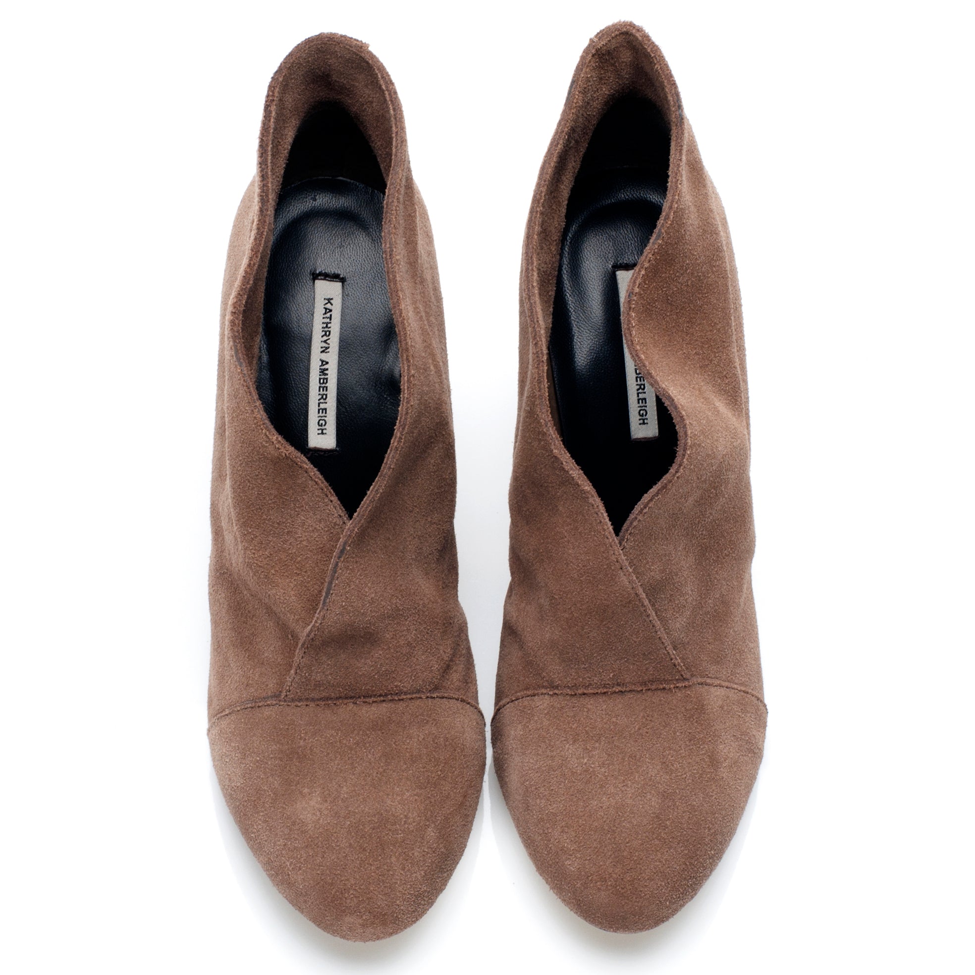 J571 suede booties ; latte