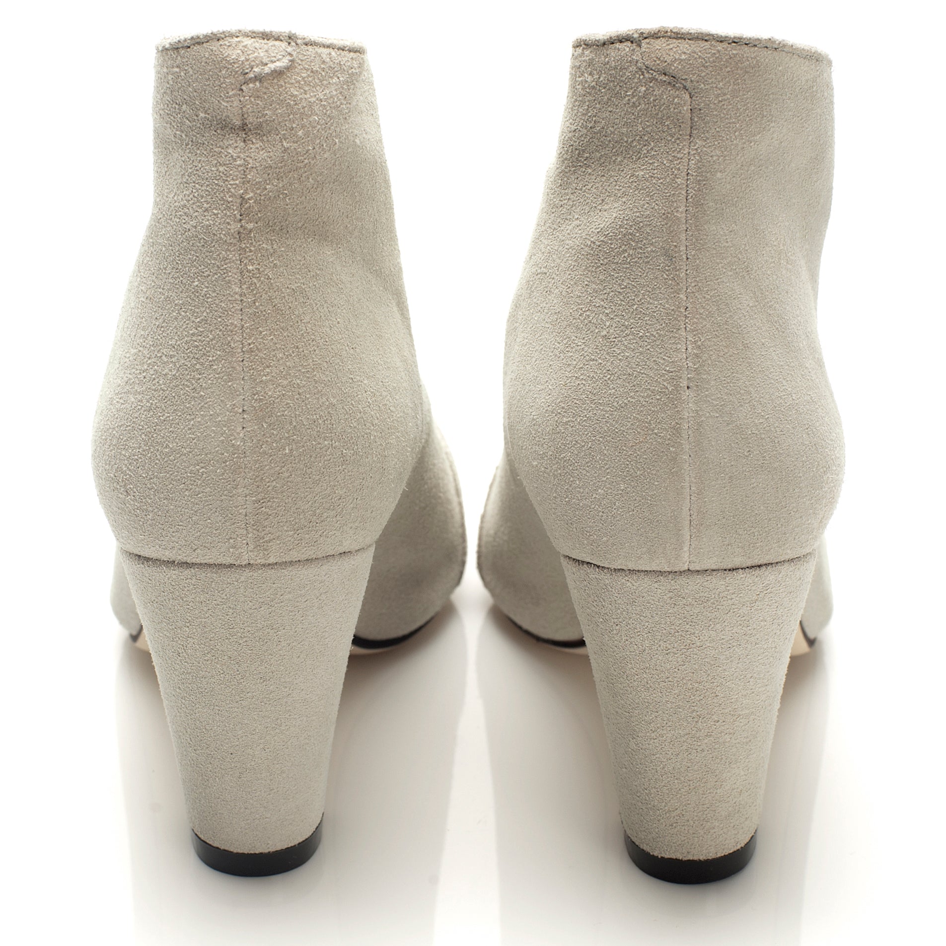 J571 suede booties ; pistaccio