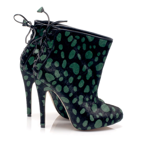 K302 hair boots; green dot