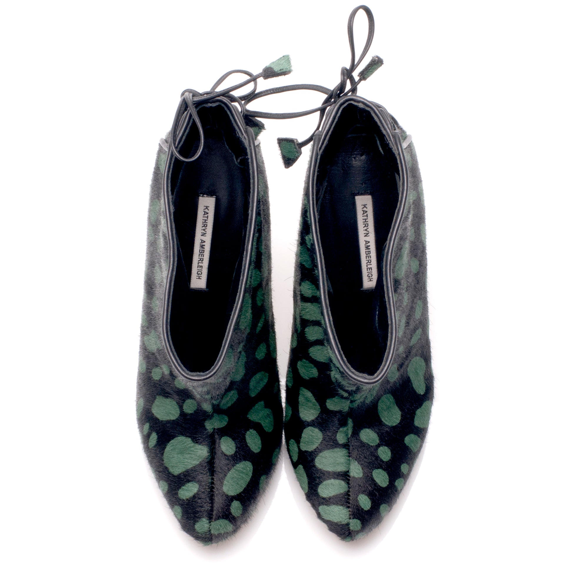 K302 hair boots; green dot