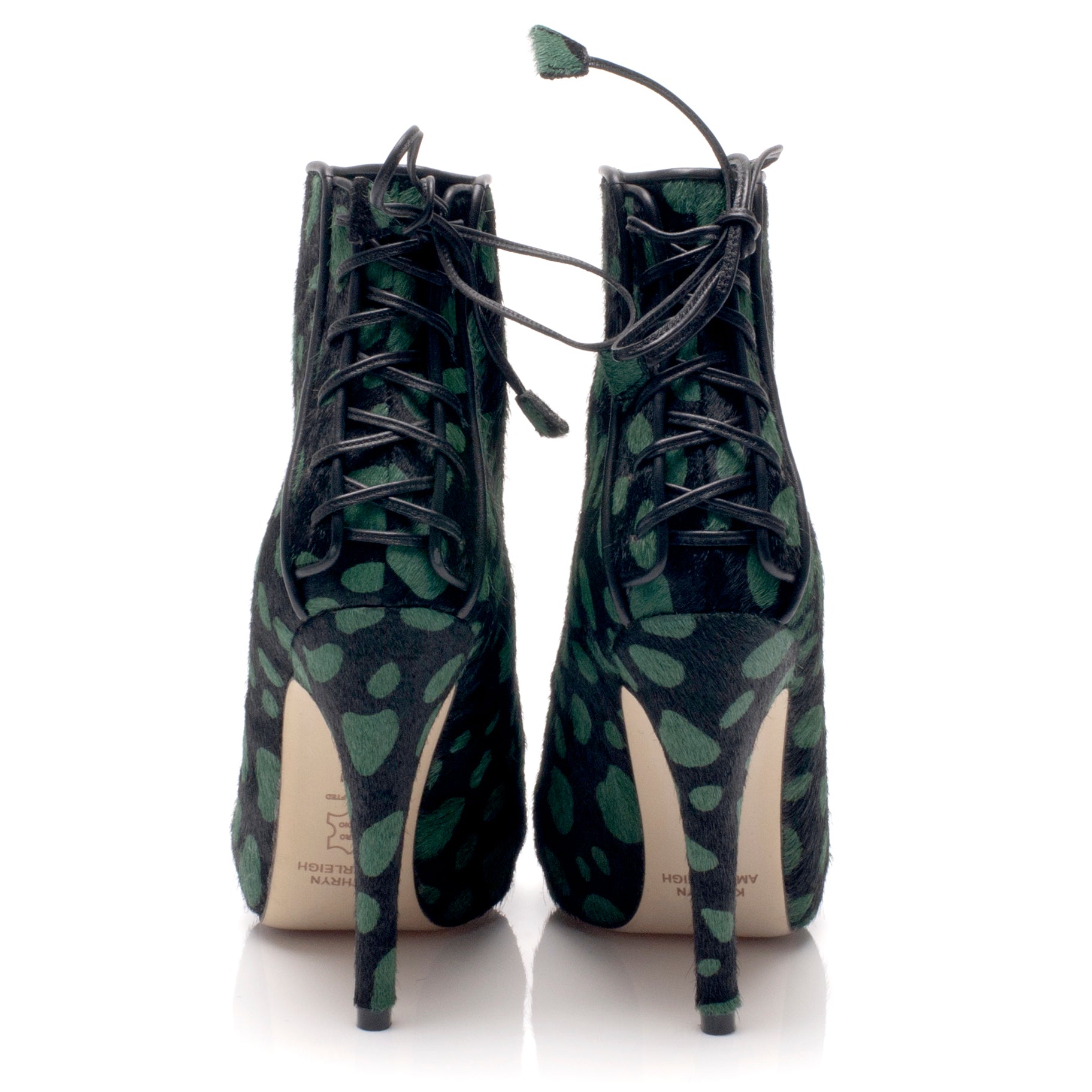 K302 hair boots; green dot