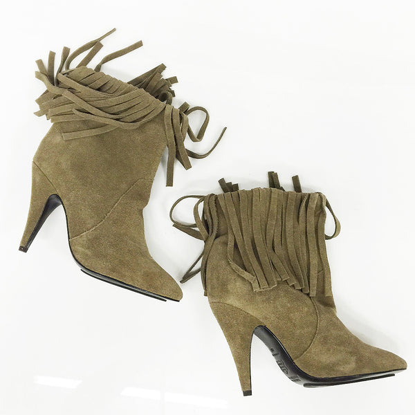 K309 suede boots; khaki