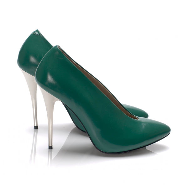 K410 leather pumps; cactus