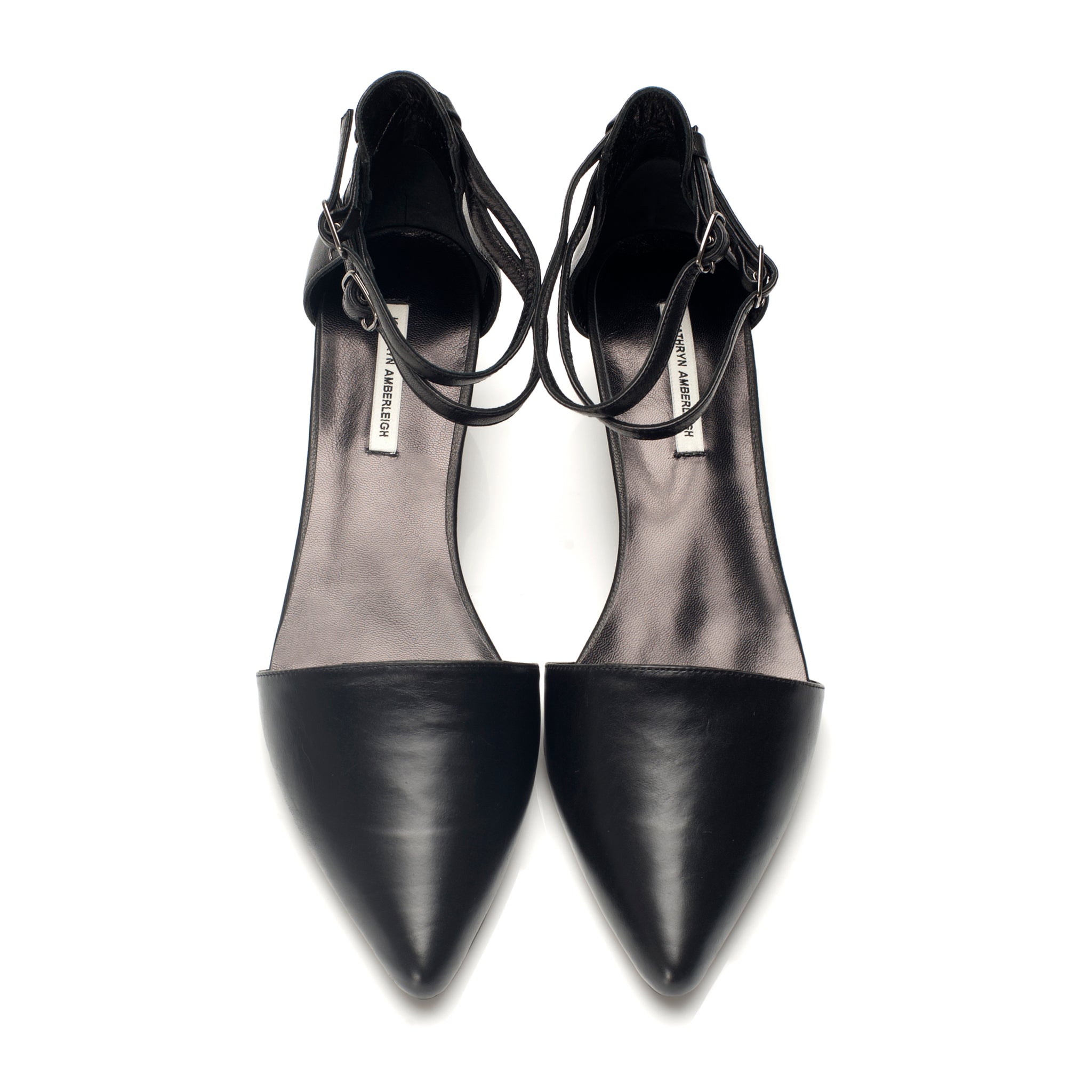 K603 leather pumps; black and shadow