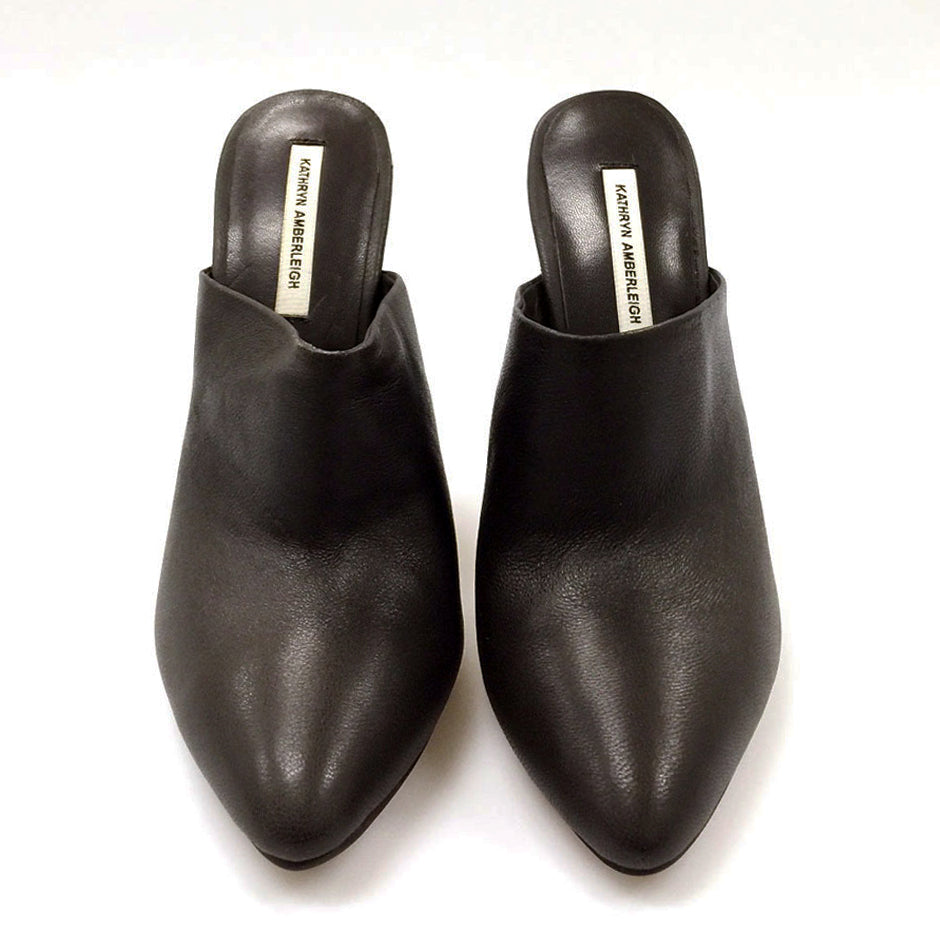 K604 leather and suede mules; chocolate