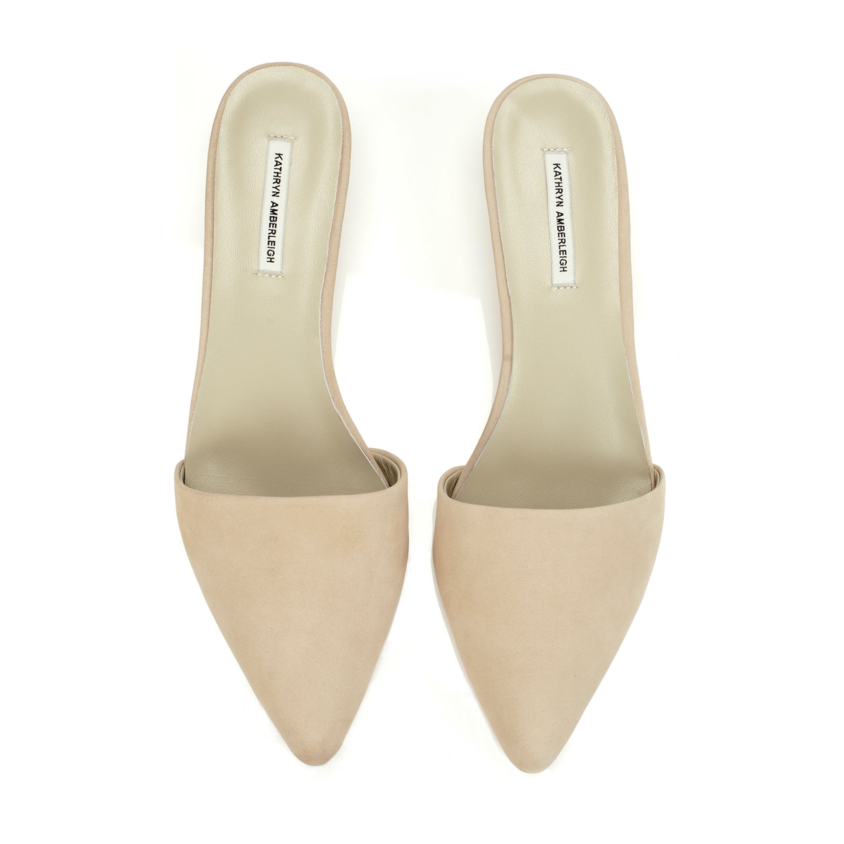 K606 nubuck mules; beige