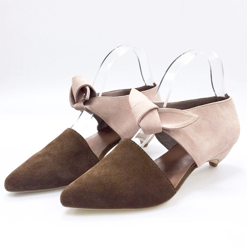 K674 suede pumps; brown and pink
