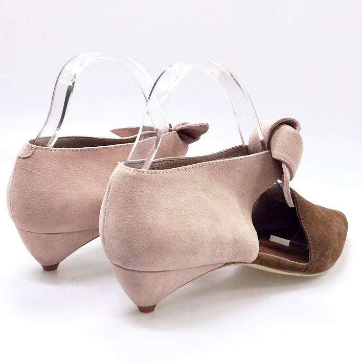 K674 suede pumps; brown and pink