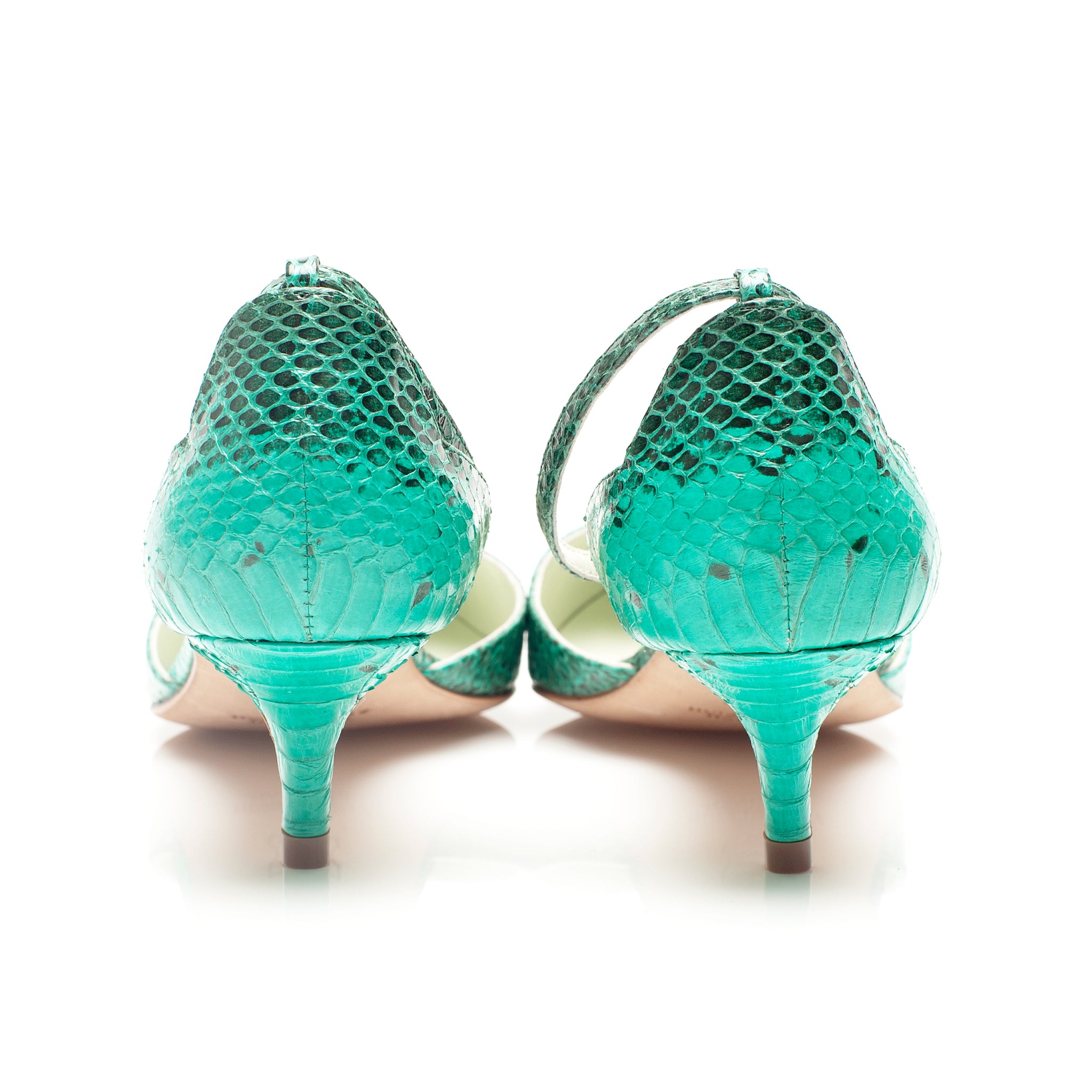 K702 snakeskin pumps; mint python