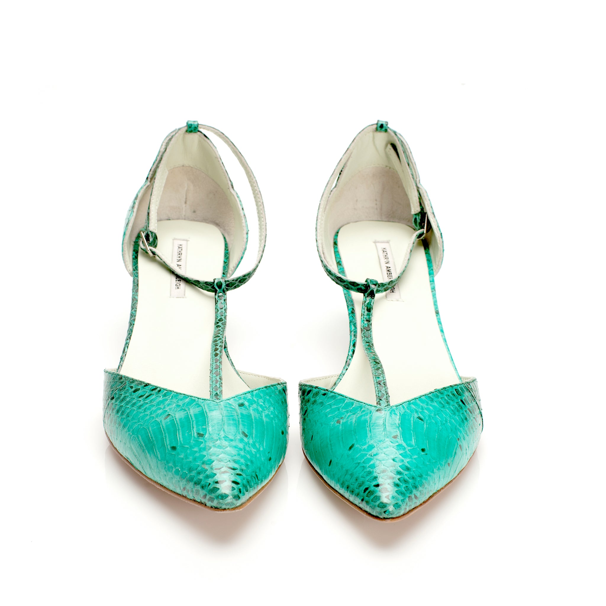 K702 snakeskin pumps; mint python