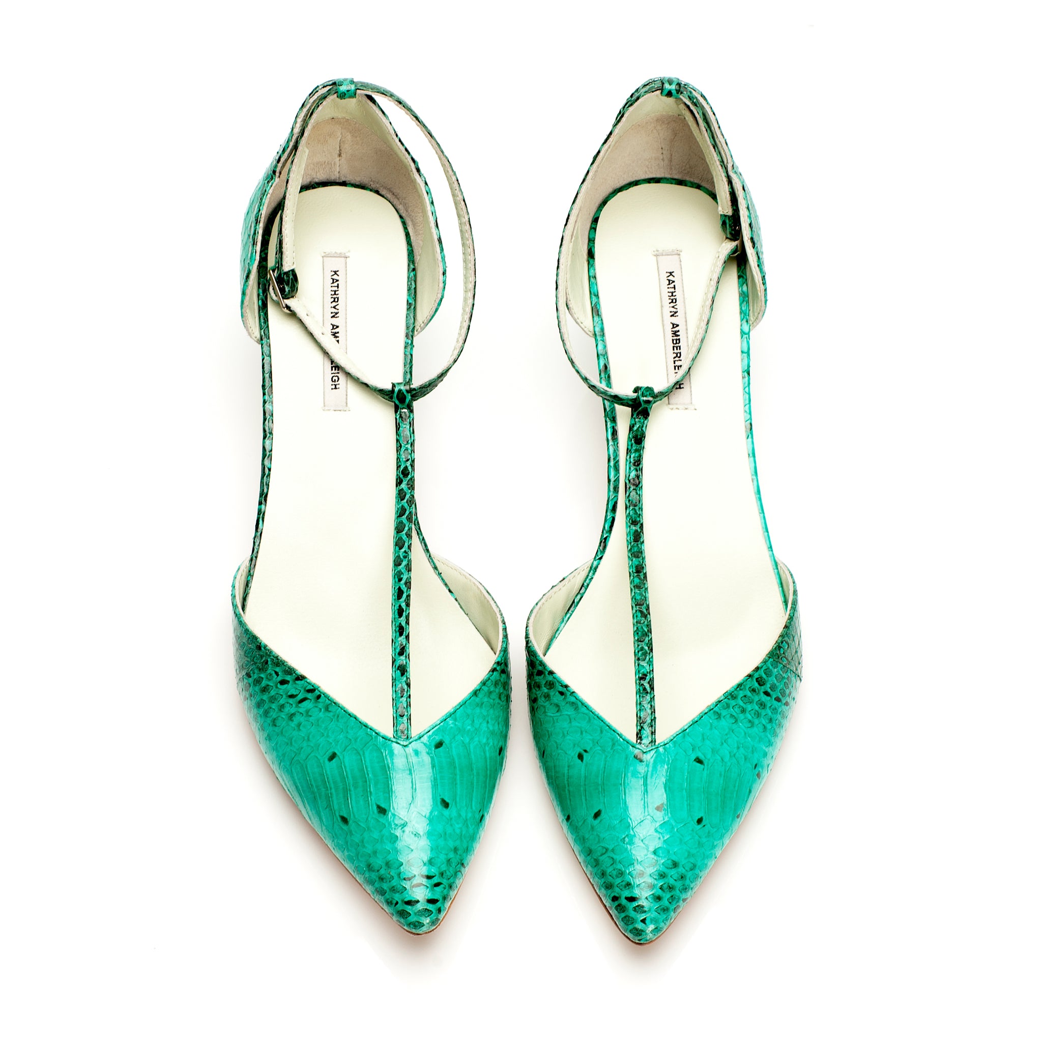 K702 snakeskin pumps; mint python