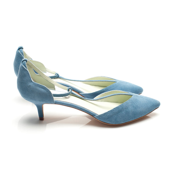 K702 suede pumps; sky