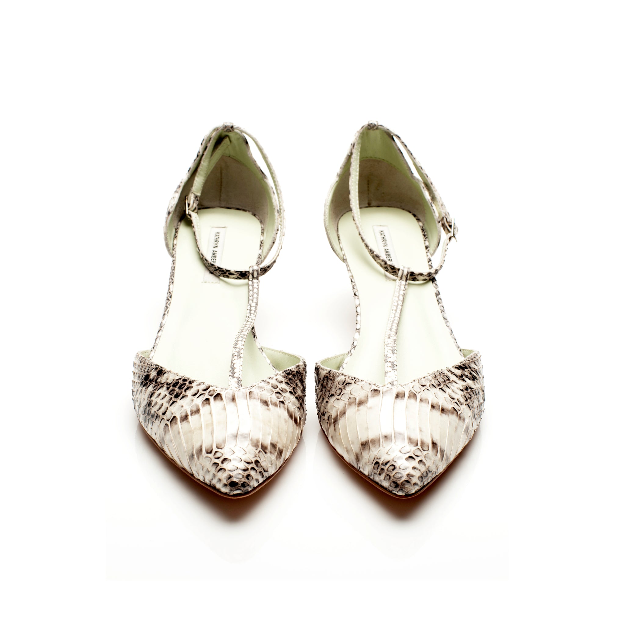 K702 snakeskin pumps; white python