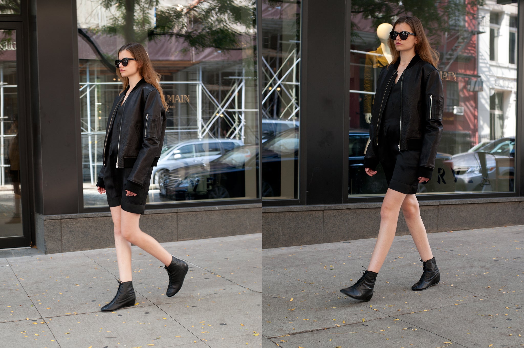 J117 leather boots; black