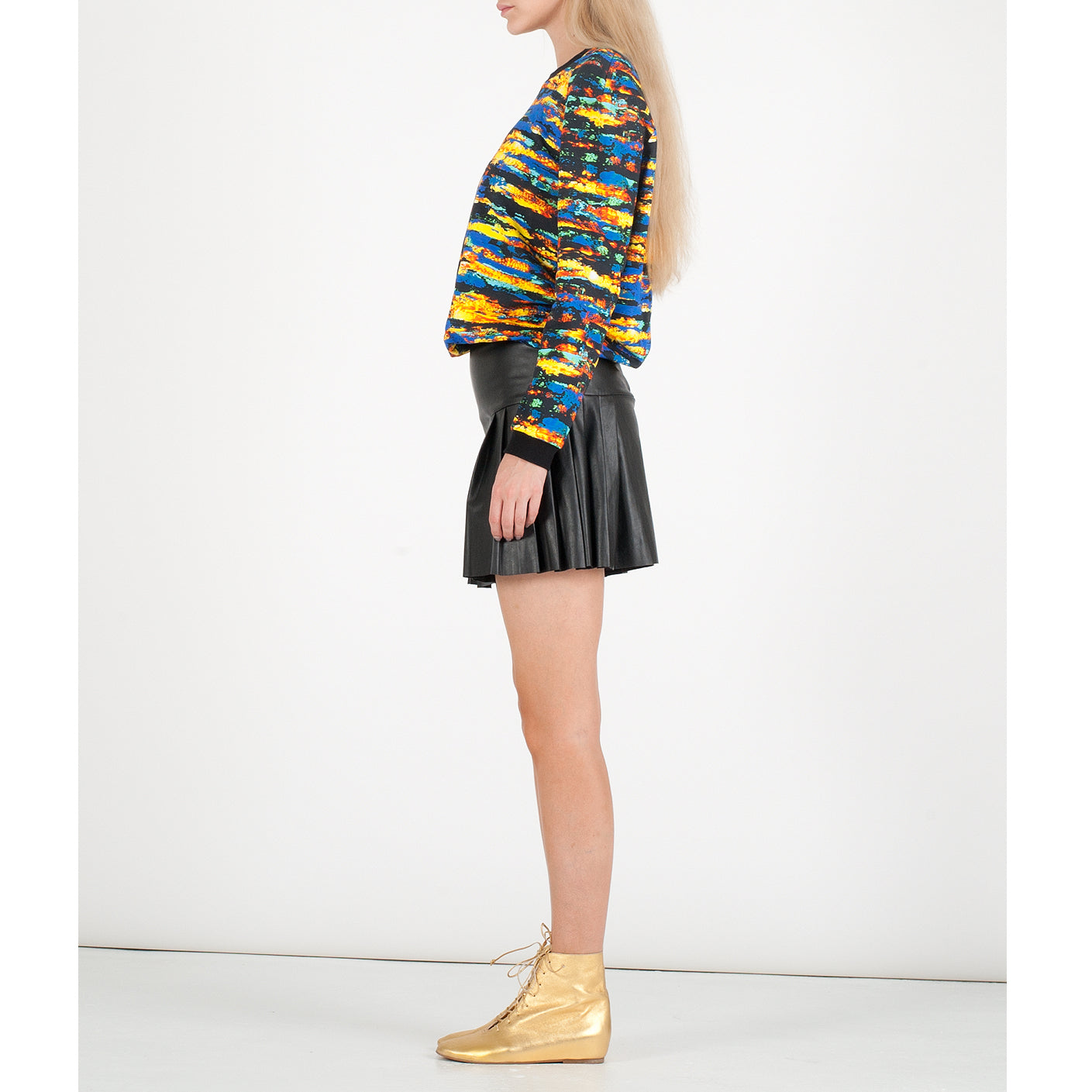 J117 leather boots; retro gold