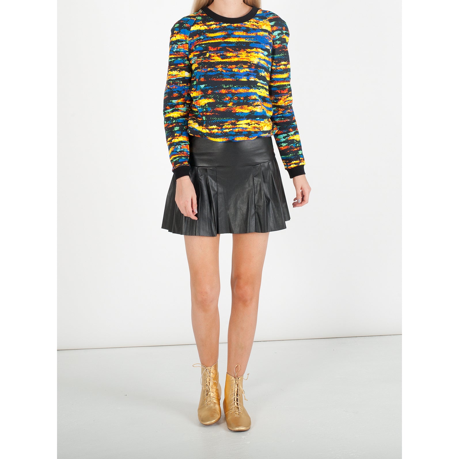 J117 leather boots; retro gold