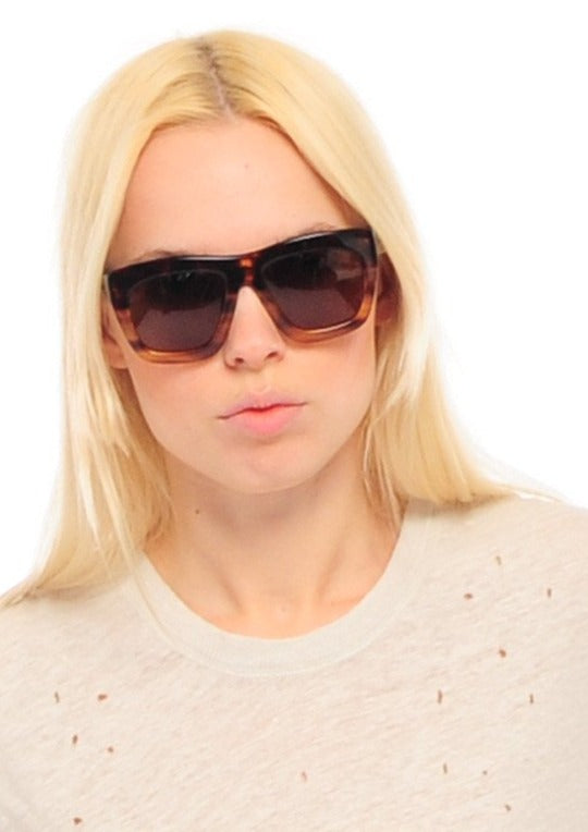 JIL SANDER : SQUARE SUNGLASSES, BROWN/AMBER