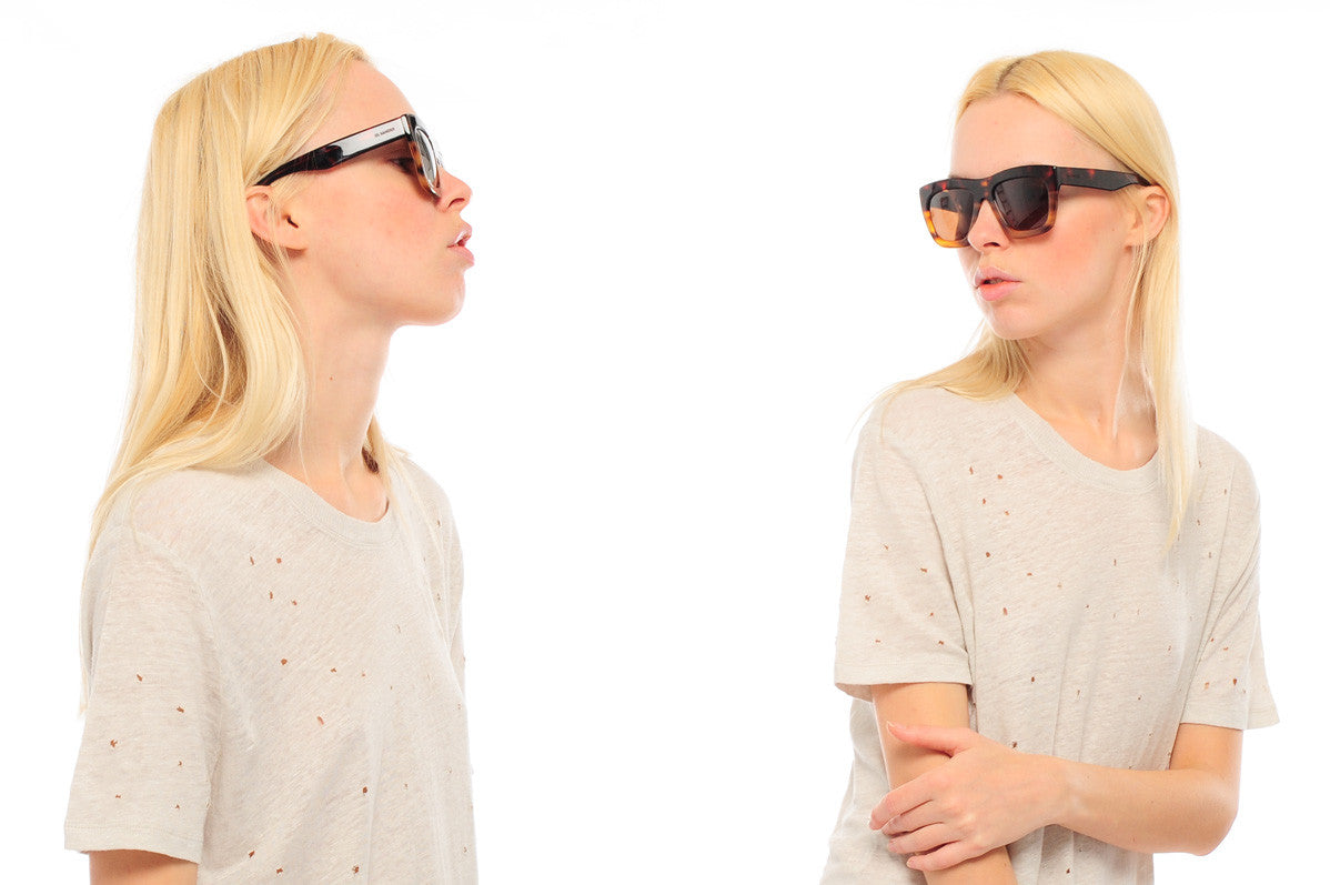 JIL SANDER : SQUARE SUNGLASSES, BROWN/AMBER