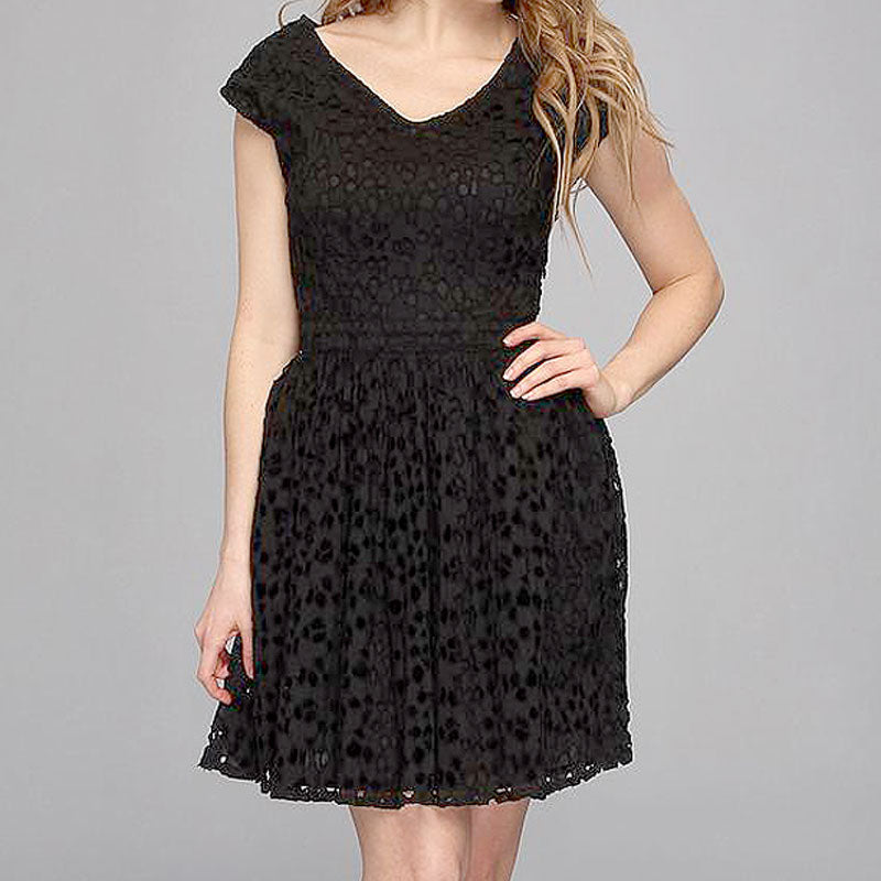 JOIE : EYELET COTTON DRESS, BLACK